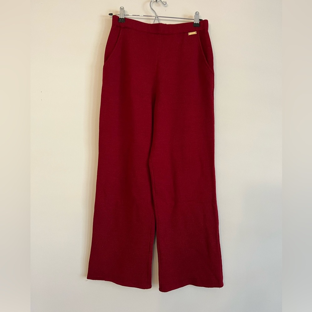 ST. JOHN PANTS MAROON RED SZ S